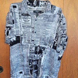 Classic Fit Newspaper Print Shirt -Forever 21